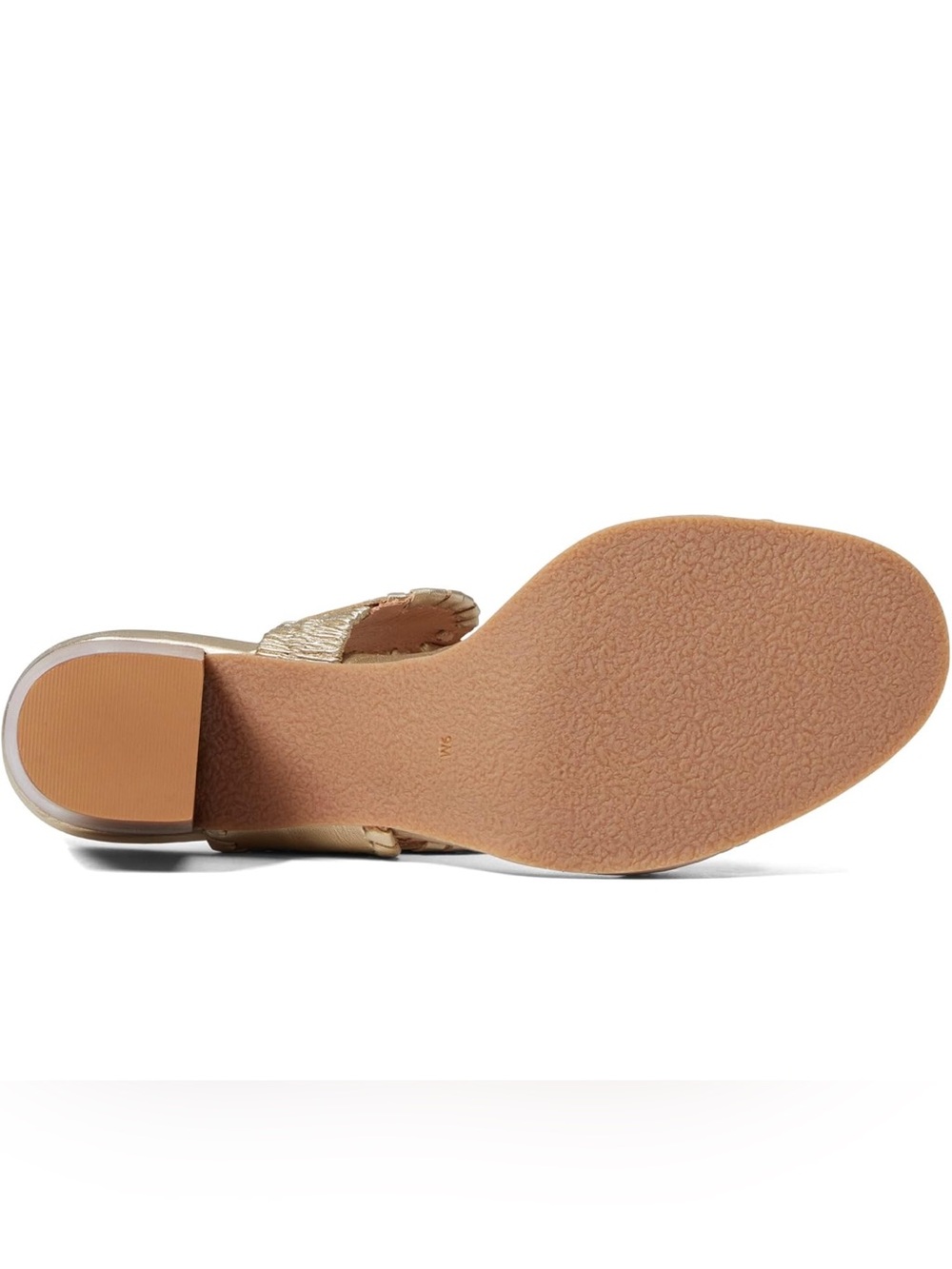 NWT Jack Rogers Laurin (Lauren) Mid Heel Sandals Platinum Leather Gold Block 8.5 - Picture 3 of 13